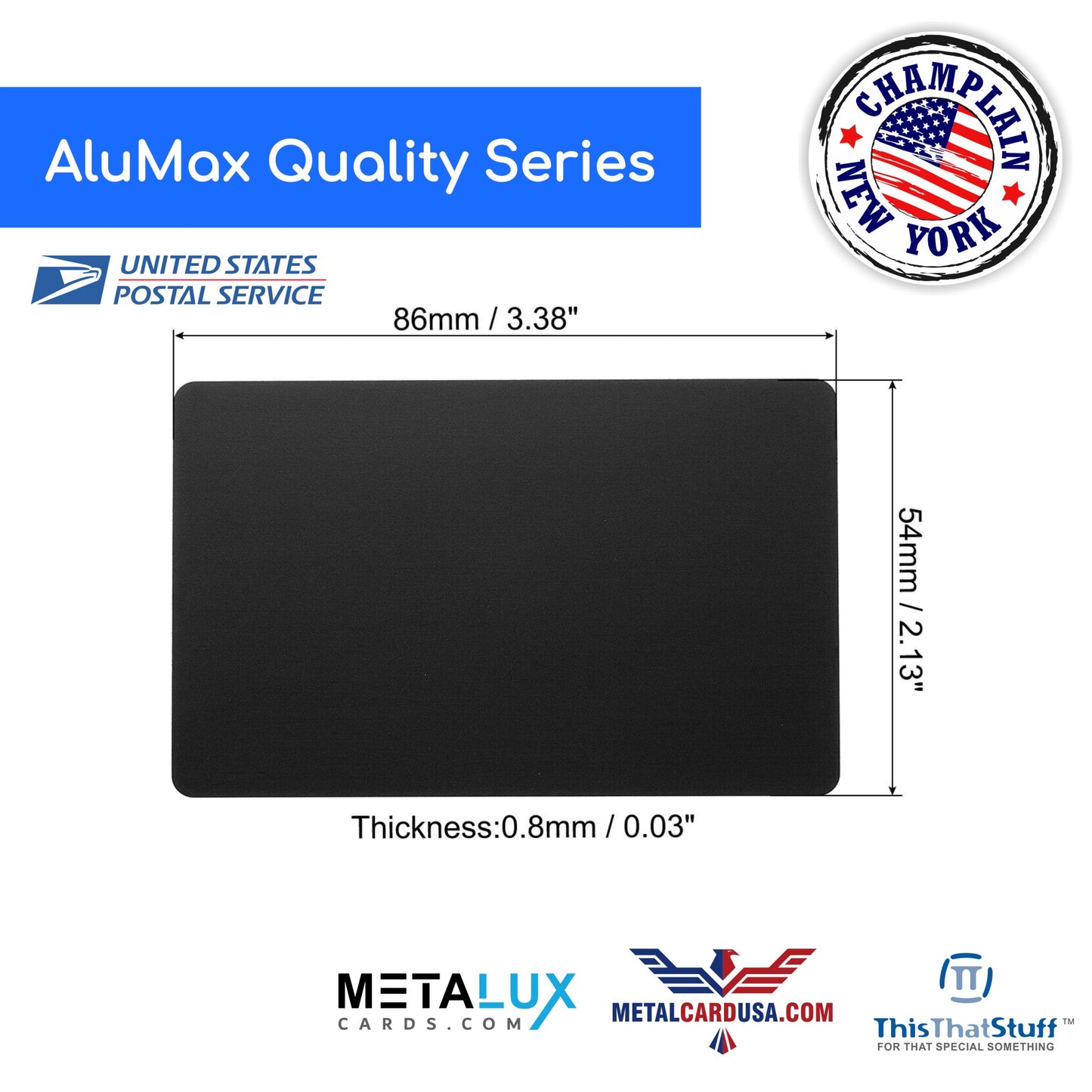 THICK 0.8mm Anodized Aluminum Blanks Credit Card Size | Wholesale Blanks | Individually Packed AluMax Series