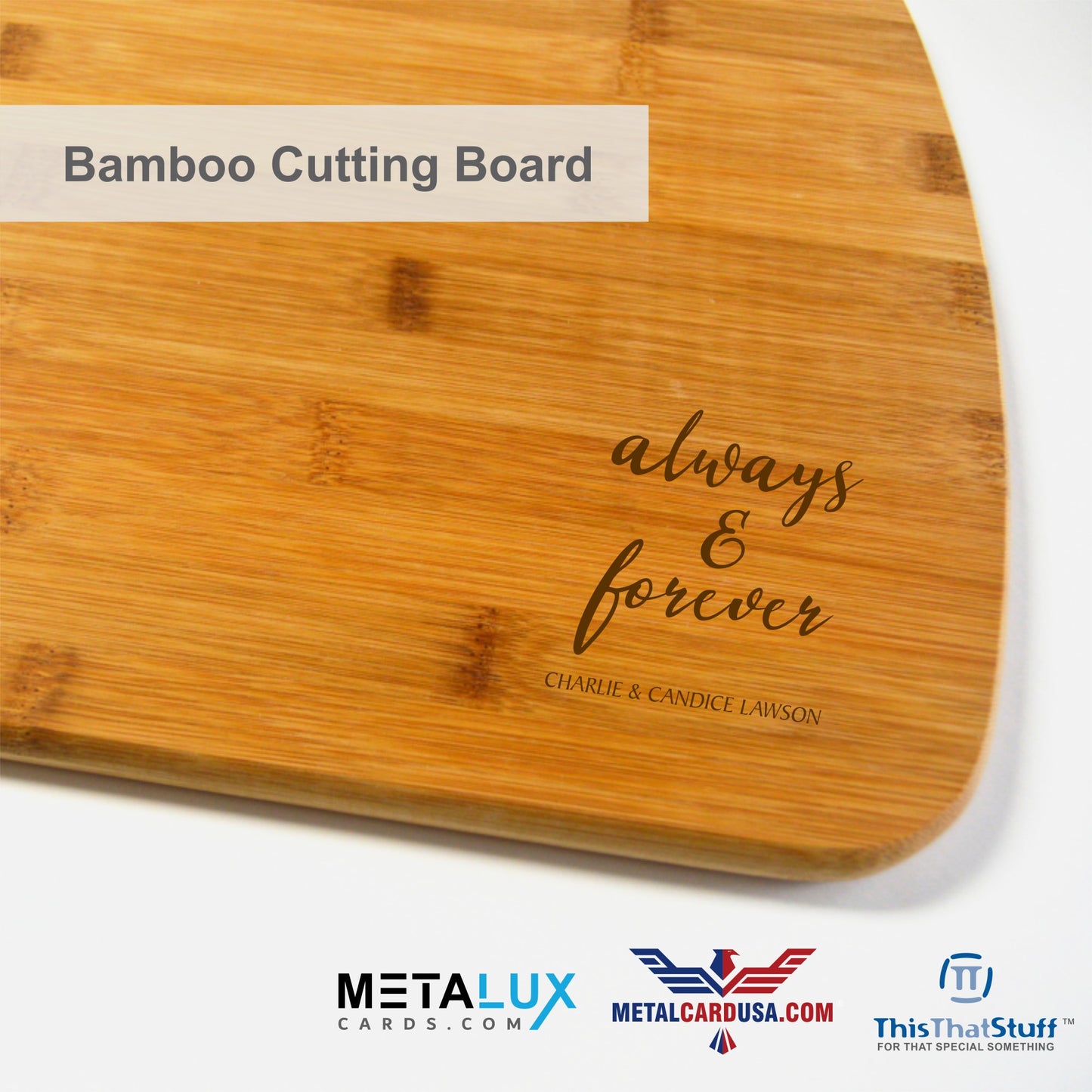 Custom Bamboo Cutting Board | Couple, Family, Wedding, Birthday, Home Sweet Home | Engraved directly on bamboo - Comes in two sizes