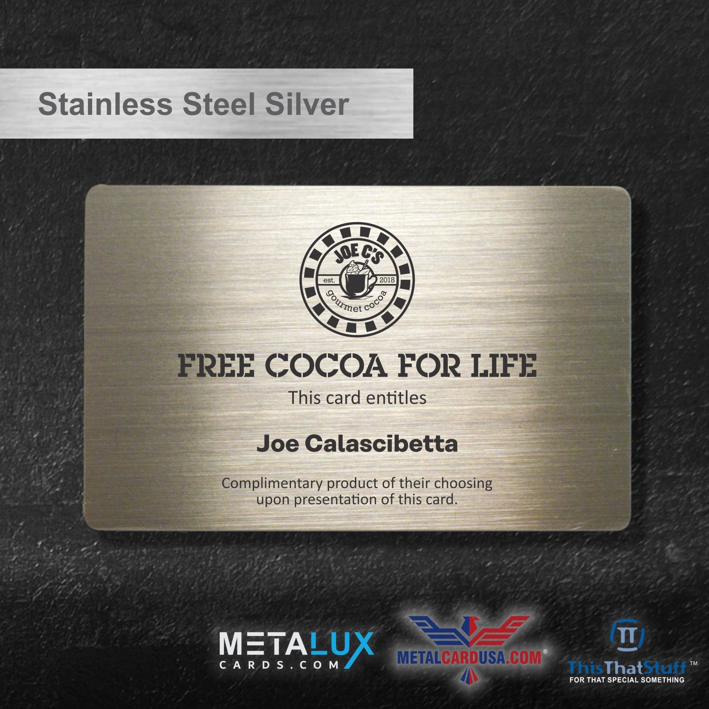 Deluxe Stainless Steel Perma-Etch Metalux Series | Membership Cards | Engraved Business Cards | VIP Cards | Gift Cards | Special Events