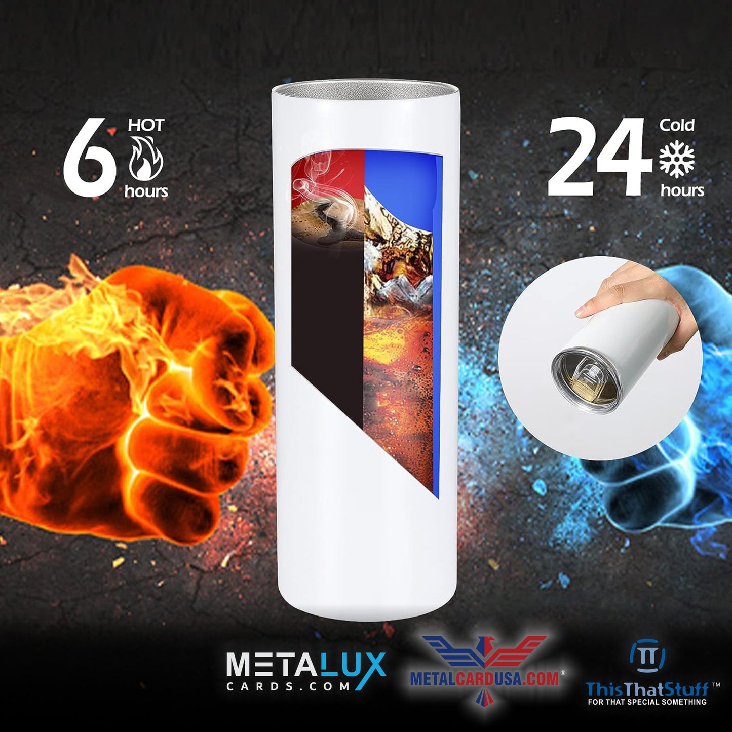 Custom Printed Straight Tumbler - 20 oz / 590 ml - Insulated double walled Stainless Steel