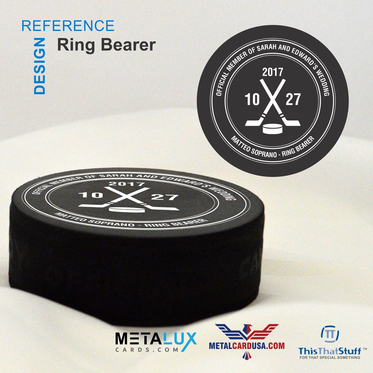 Official Wedding Members - Father of the Bride - Best Man - Groomsman - Ring Bearer - Hockey Puck