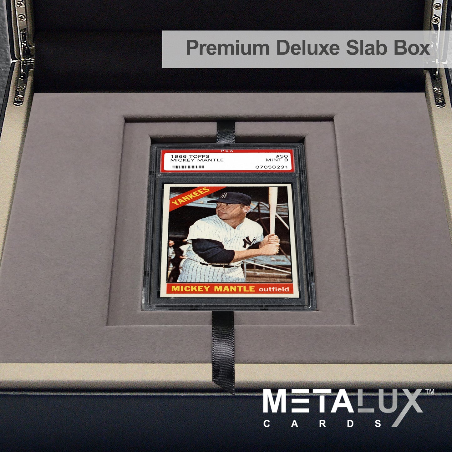 PREMIUM Deluxe PSA Graded Slab Box Card Holder - Magnetic Cover - Luxurious Velour Interior with Sleeve - Holds Graded Collector's Cards