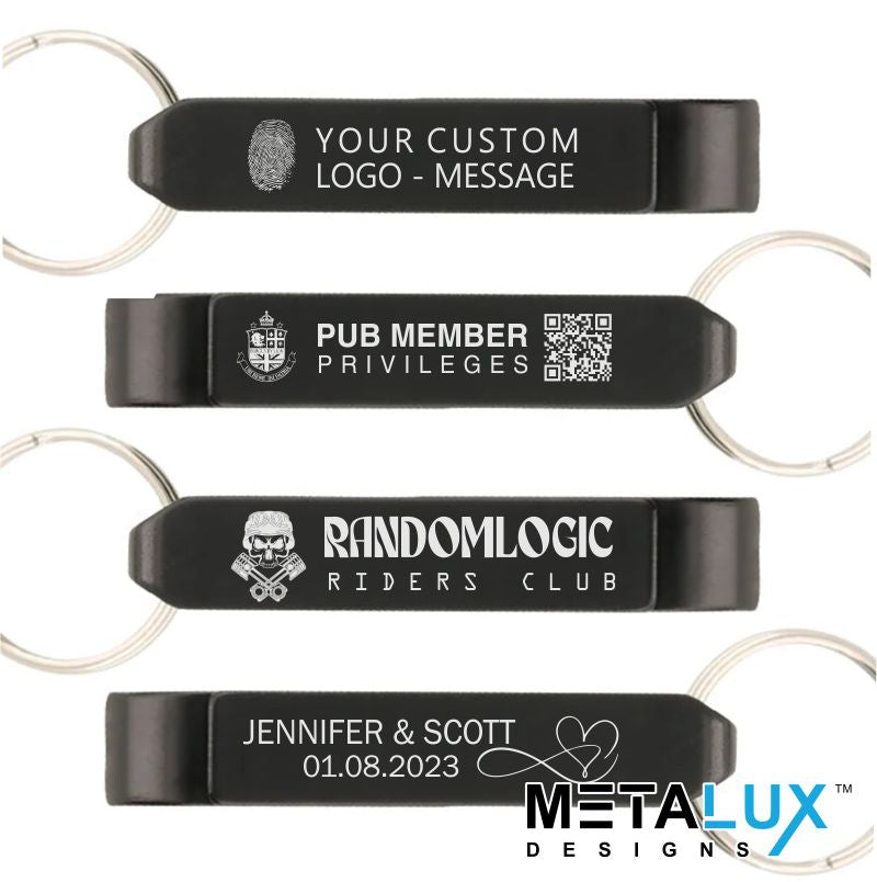 Quality Bottle Opener Keychain - Anodized Aluminum - Custom Engraved