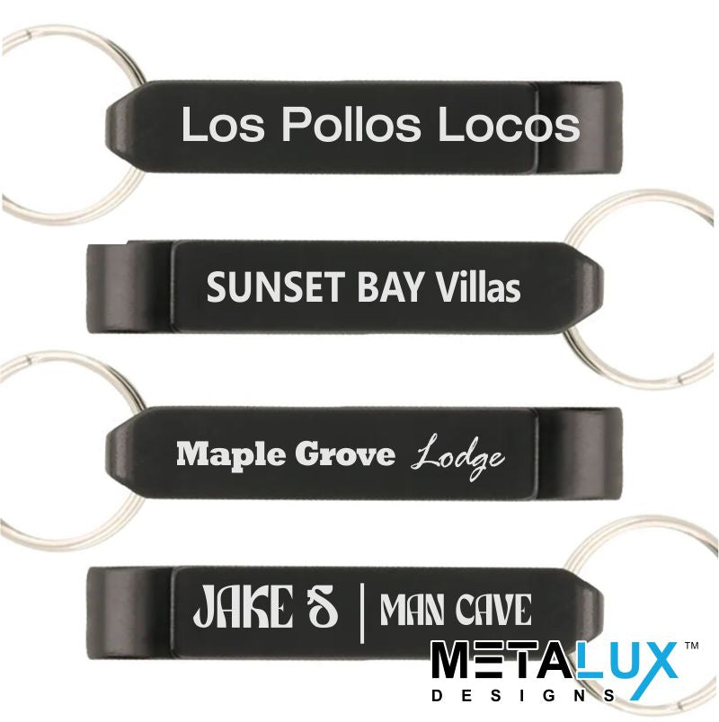 Quality Bottle Opener Keychain - Anodized Aluminum - Custom Engraved