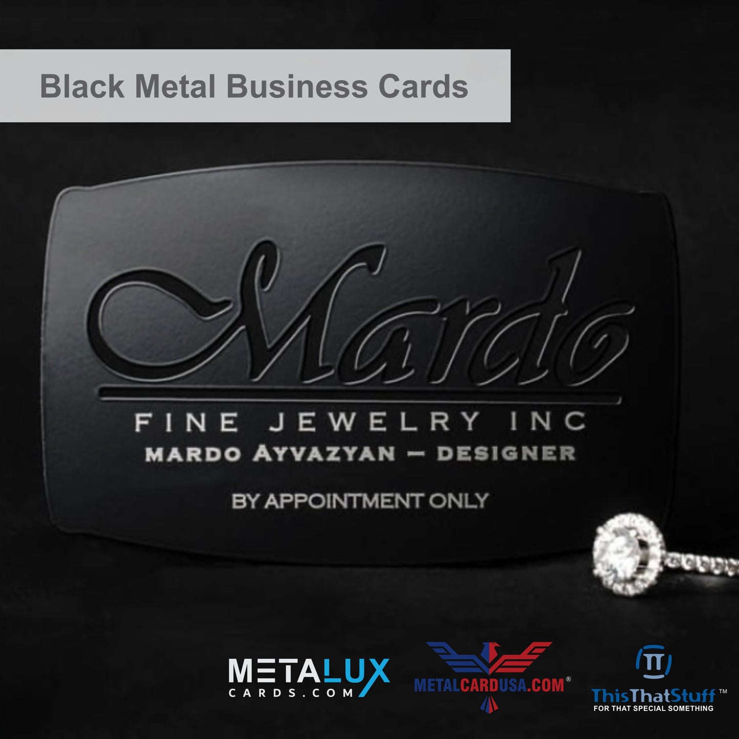 Metalux Black Metal Business Cards | Multi Color Print | Membership Cards | VIP Cards | Gift Cards | Special Events