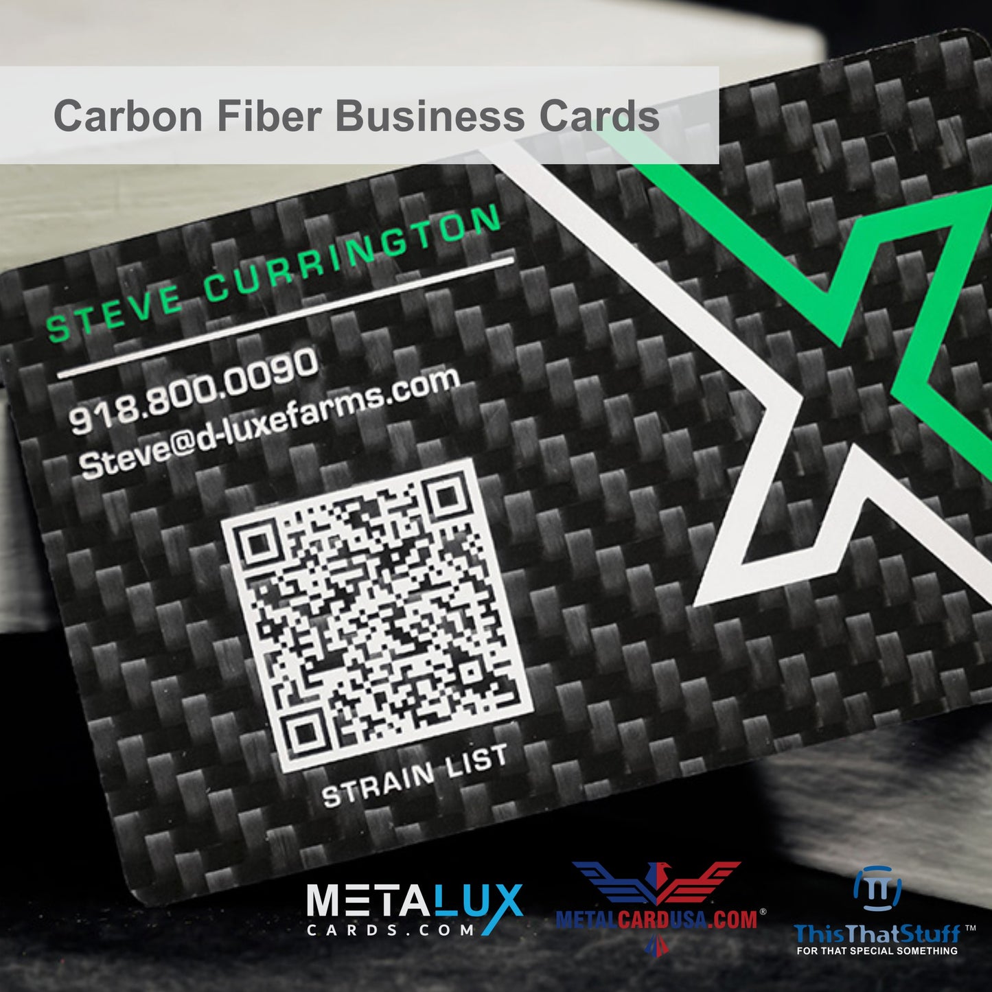 Metalux Carbon Fiber Business Cards | Membership Cards | VIP Cards | Gift Cards | Special Events