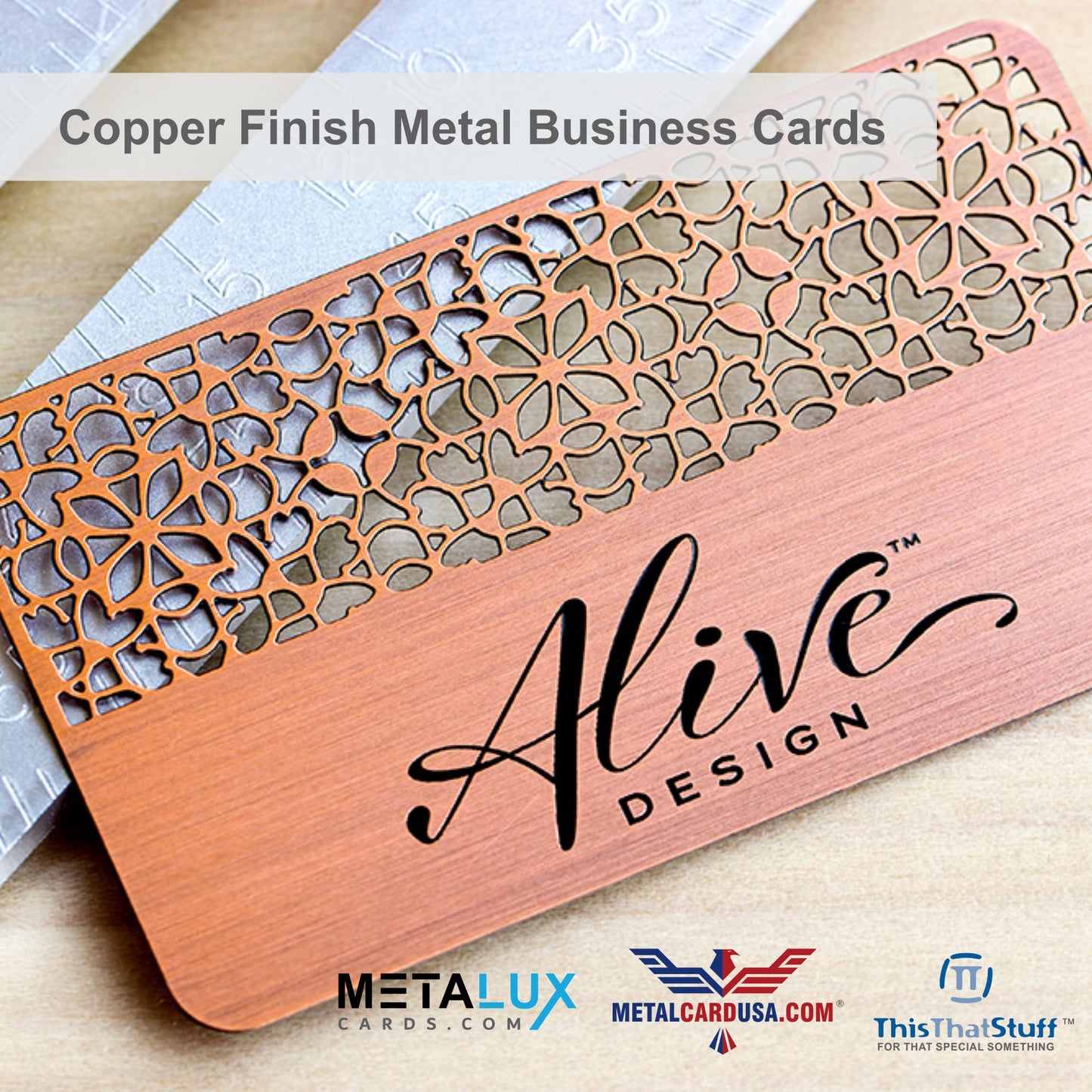Metalux Copper Finish Metal Business Cards | Multi Color Print | Membership Cards | VIP Cards | Gift Cards | Special Events