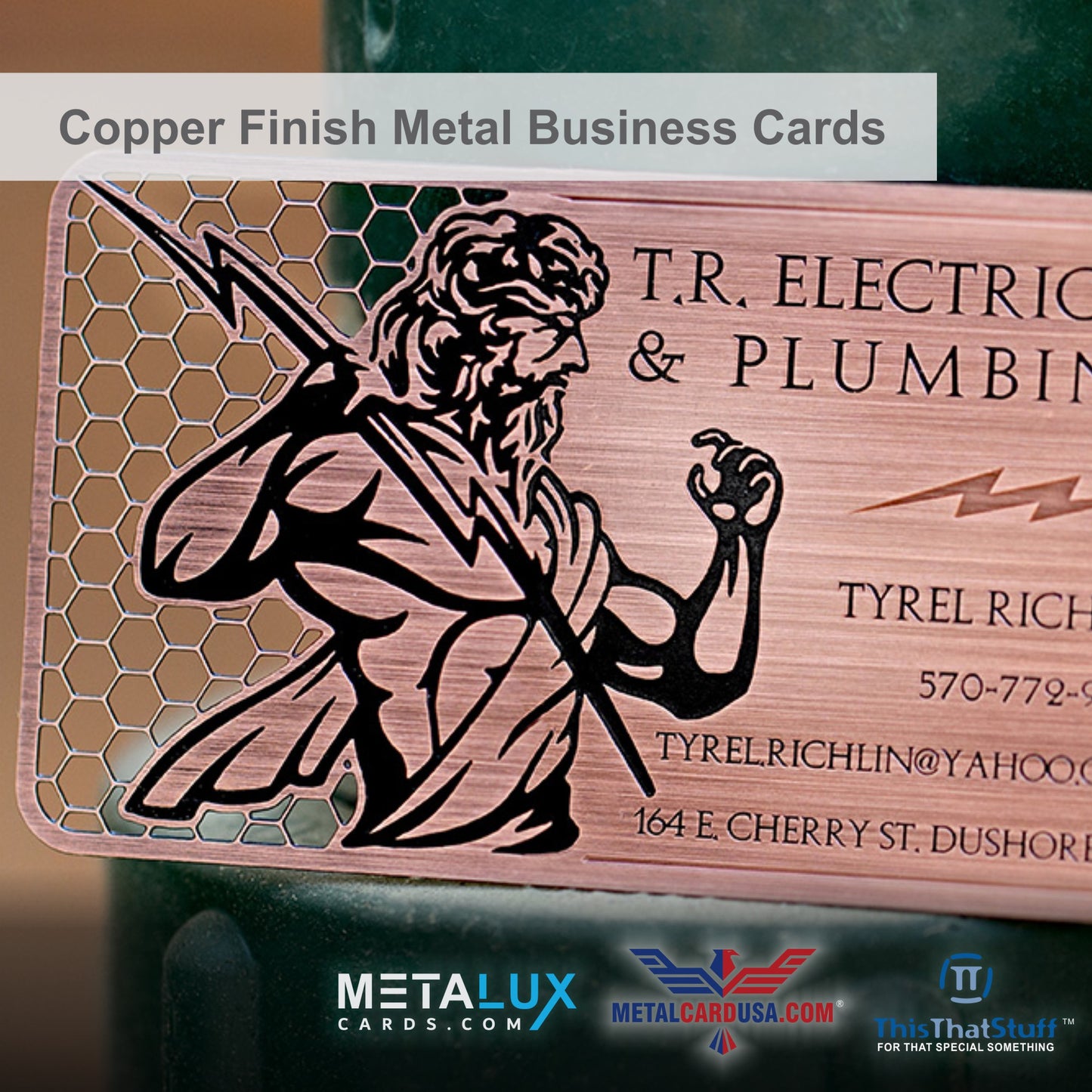 Metalux Copper Finish Metal Business Cards | Multi Color Print | Membership Cards | VIP Cards | Gift Cards | Special Events