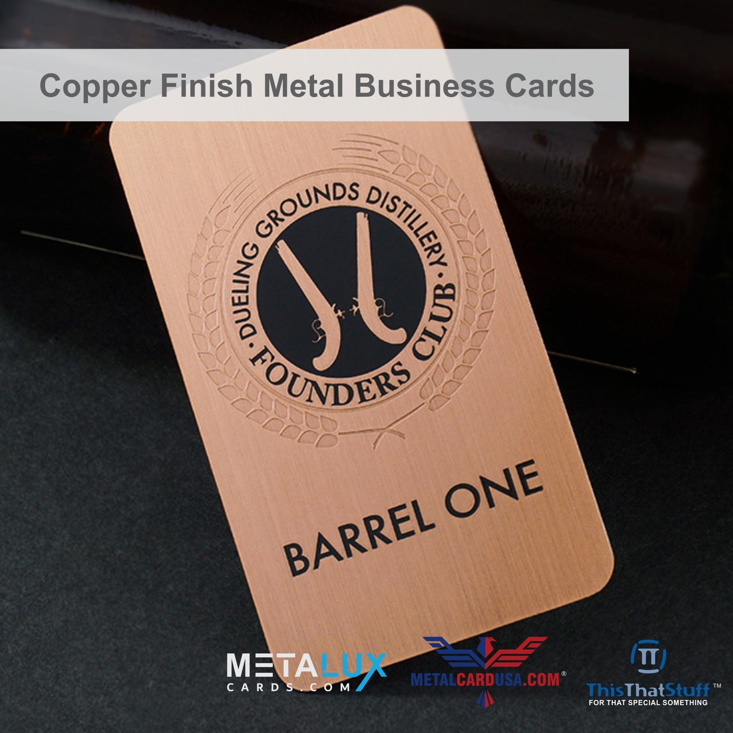 Metalux Copper Finish Metal Business Cards | Multi Color Print | Membership Cards | VIP Cards | Gift Cards | Special Events