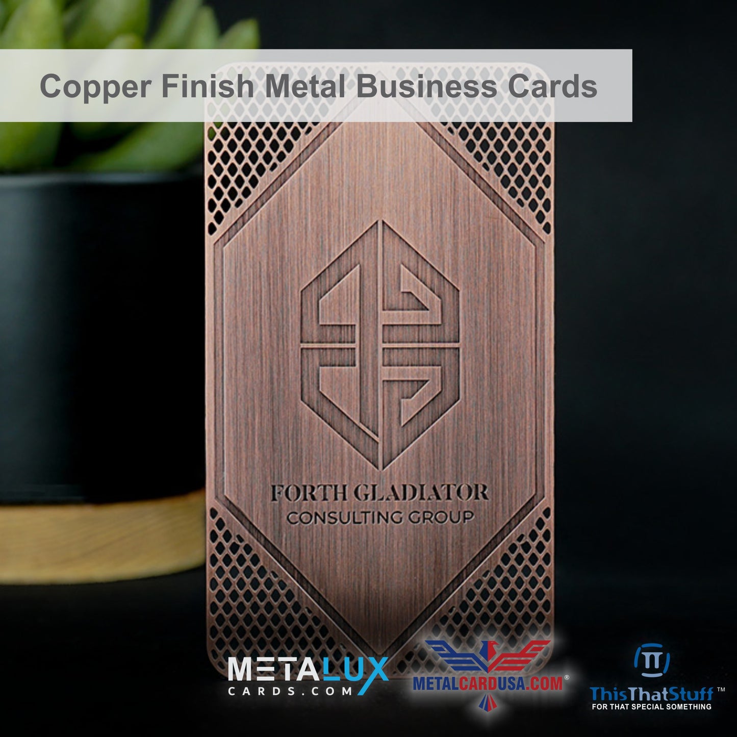 Metalux Copper Finish Metal Business Cards | Multi Color Print | Membership Cards | VIP Cards | Gift Cards | Special Events