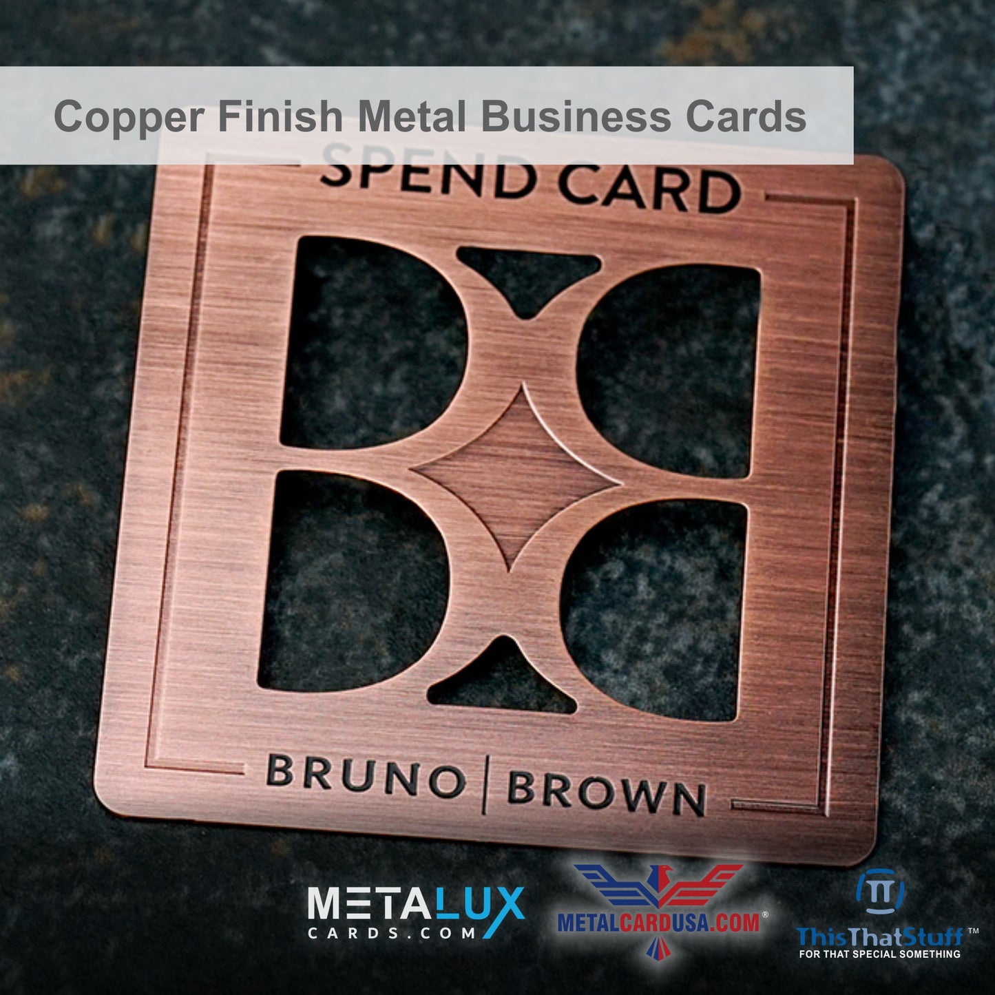 Metalux Copper Finish Metal Business Cards | Multi Color Print | Membership Cards | VIP Cards | Gift Cards | Special Events