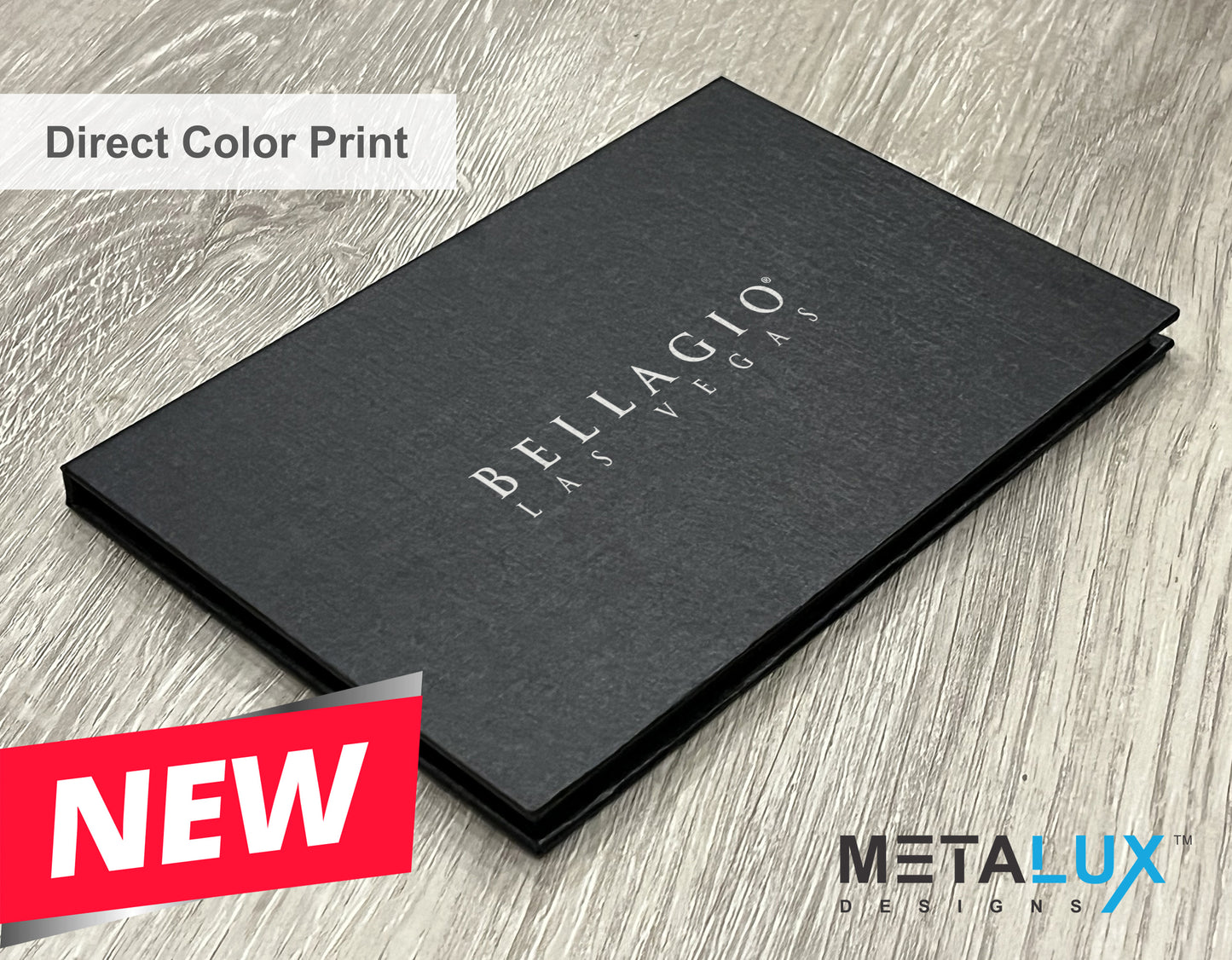 Executive Slim Card Case. Black linen finish with matte lamination ready for your custom logo or message.