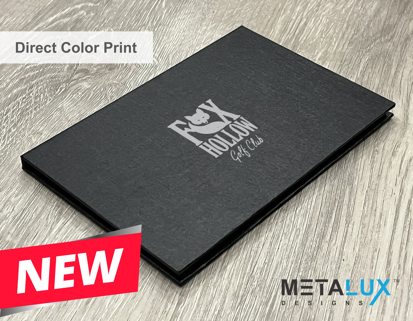 Executive Slim Card Case. Black linen finish with matte lamination ready for your custom logo or message.