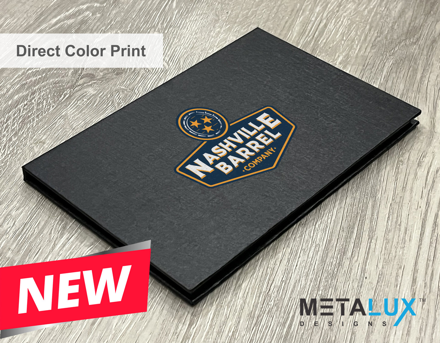 Executive Slim Card Case. Black linen finish with matte lamination ready for your custom logo or message.