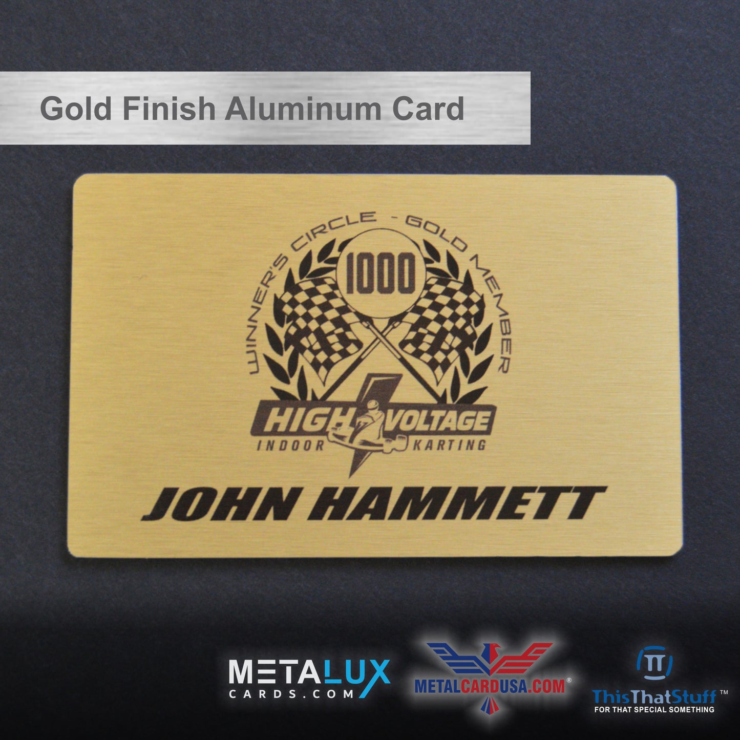 Custom Printed Gold Finish AluSwiss Metal Cards | Credit Card Sized | Aluminum for Membership Cards, Business Cards and Invitations