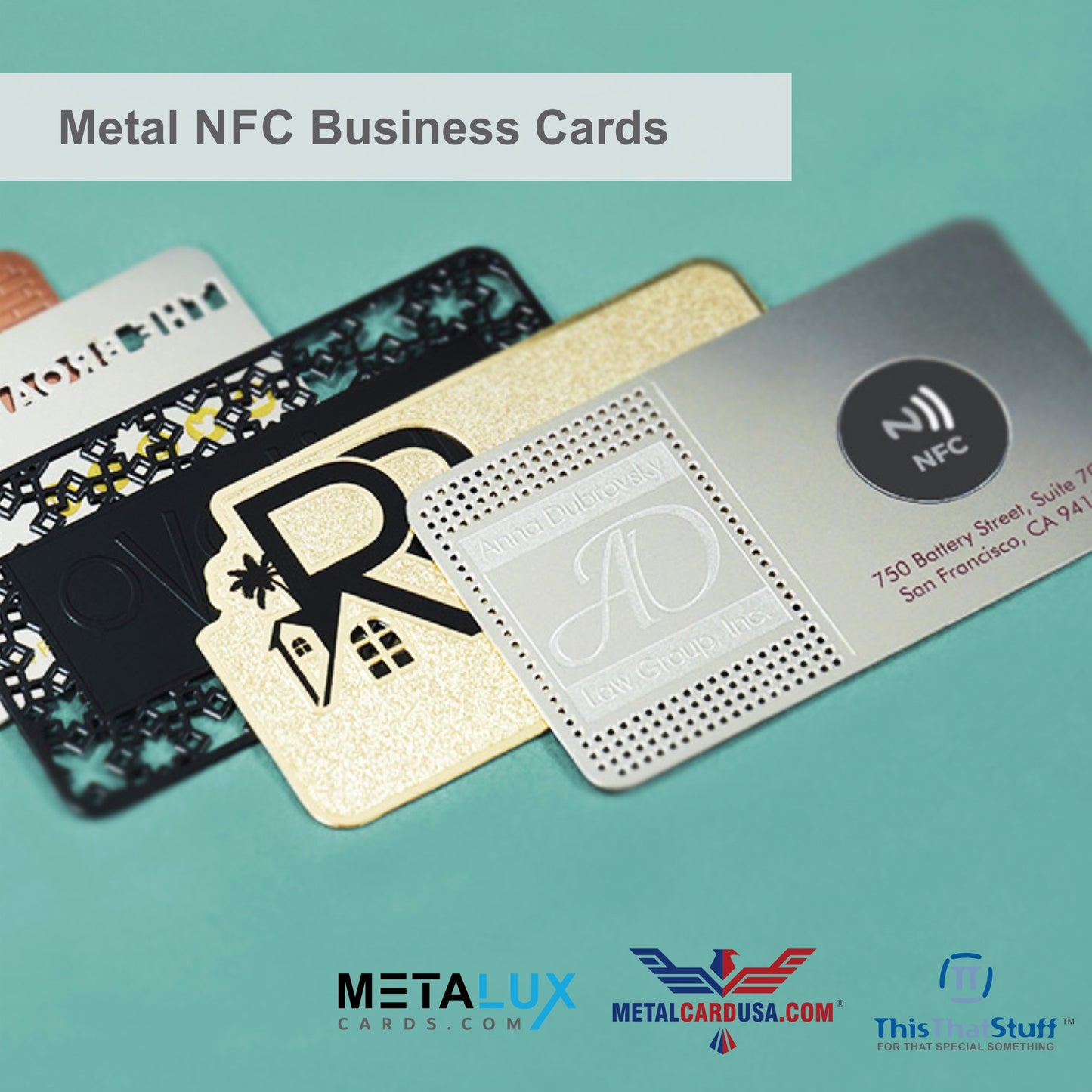 Metalux NFC Metal Business Cards | Multi Color Print | For Membership Cards, Business Cards and Invitations
