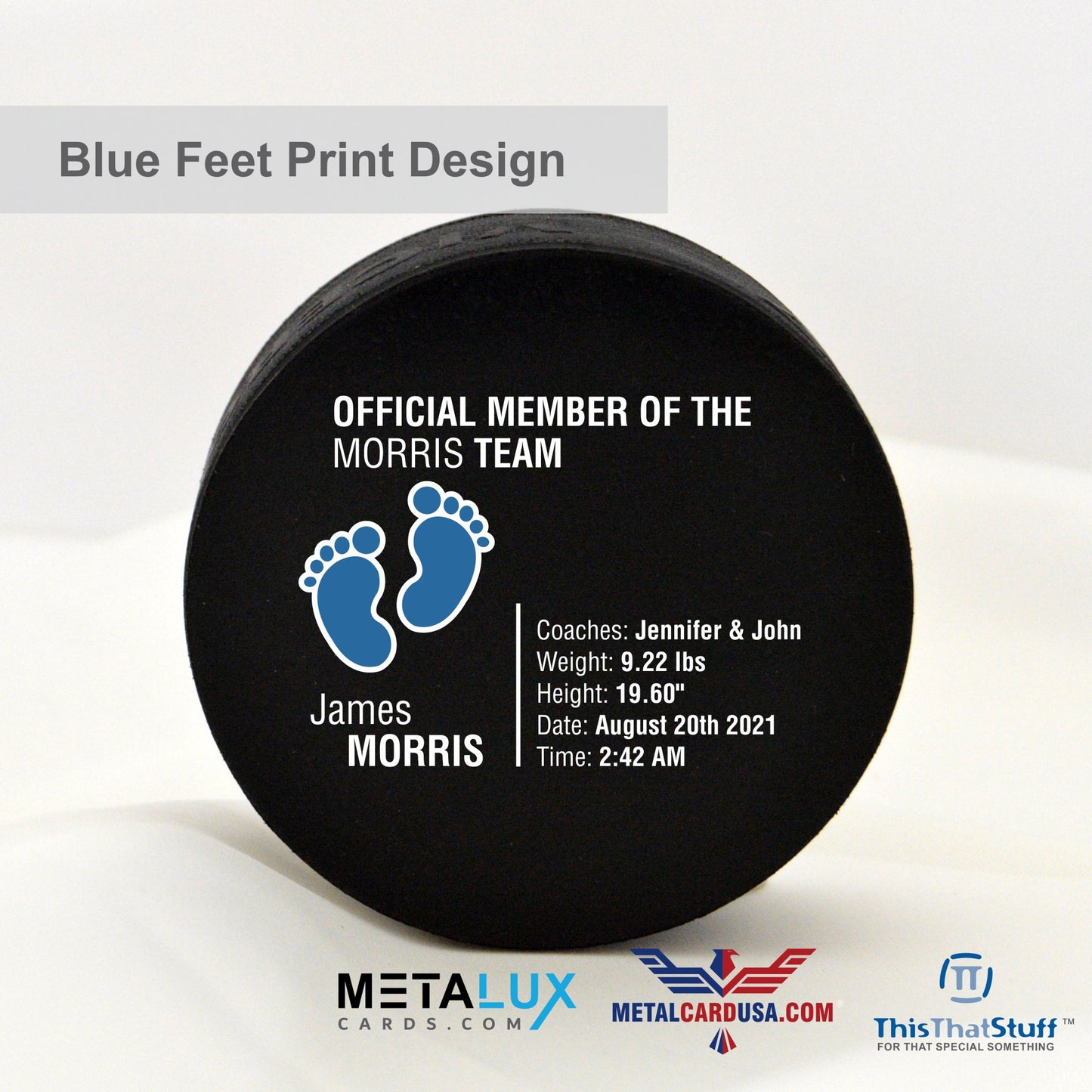 Personalized Newborn Baby Custom Official Hockey Puck | Birth Announcement