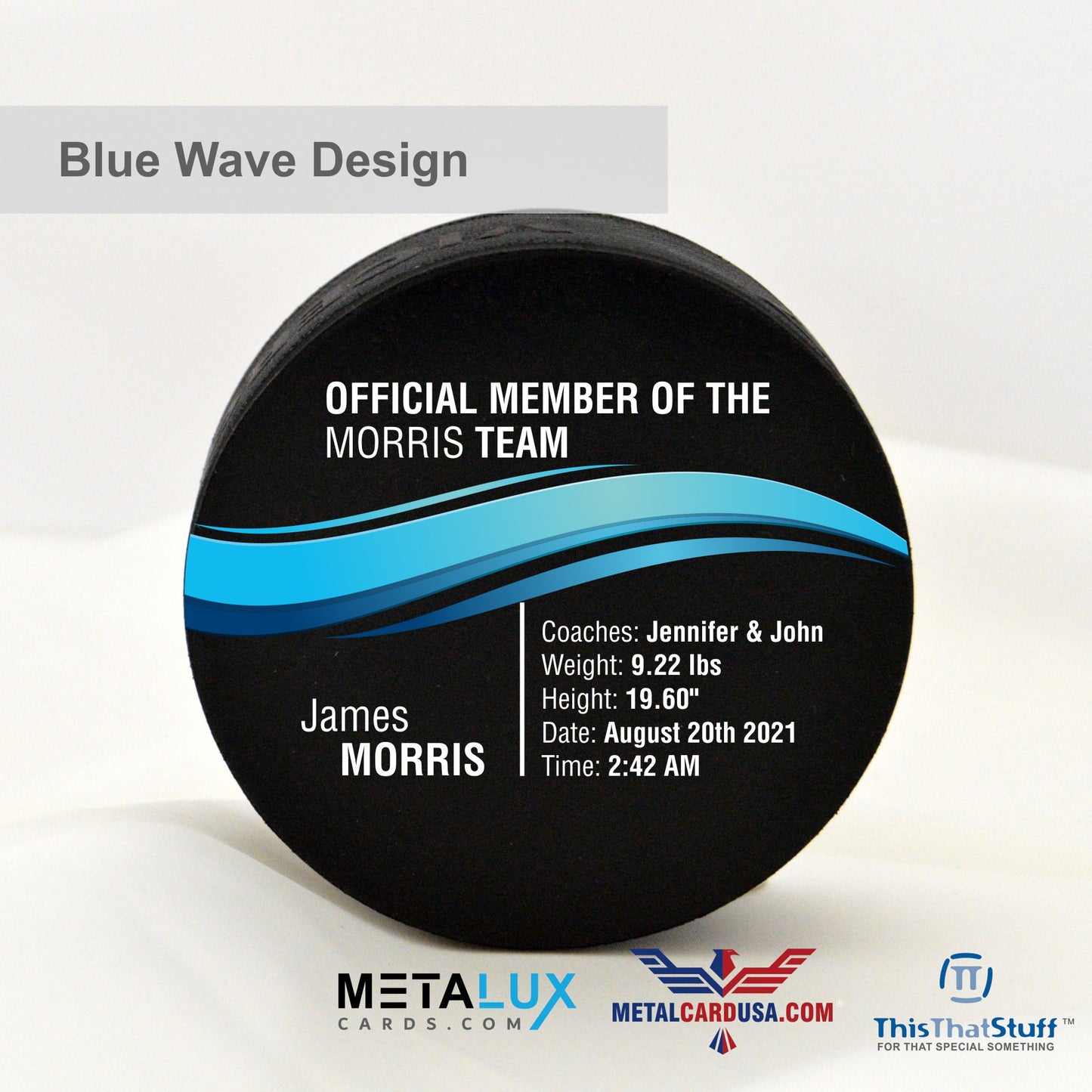 Personalized Newborn Baby Custom Official Hockey Puck | Birth Announcement