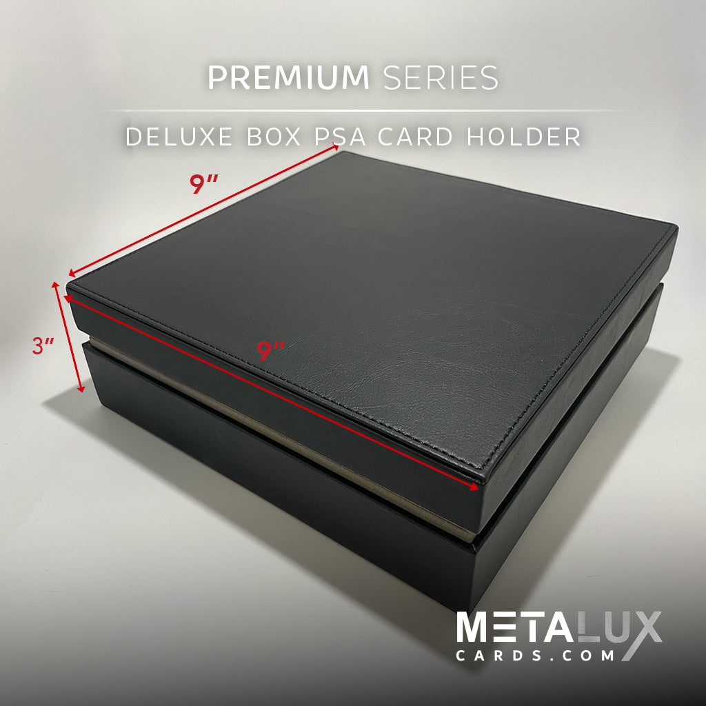 PREMIUM Deluxe PSA Graded Slab Box Card Holder - Magnetic Cover - Luxurious Velour Interior with Sleeve - Holds Graded Collector's Cards