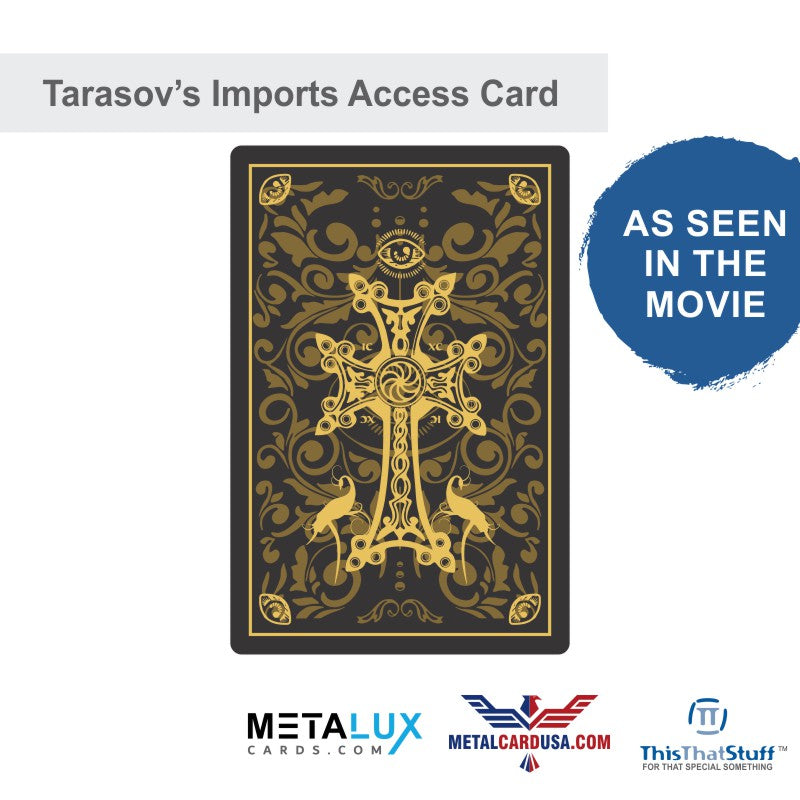 Custom Printed Tarasov's Imports Access Card | 3 × 4.5 Inches | From John Wick: Chapter 2