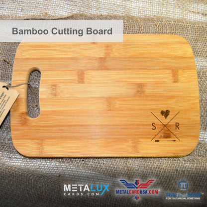 Custom Bamboo Cutting Board | Couple, Family, Wedding, Birthday, Home Sweet Home | Engraved directly on bamboo - Comes in two sizes