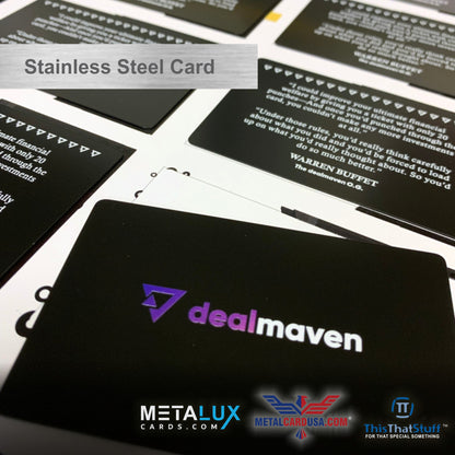 Quality Heavy Stainless Steel Business Cards - Membership - VIP Metal Cards for any event - Inhouse Graphic department