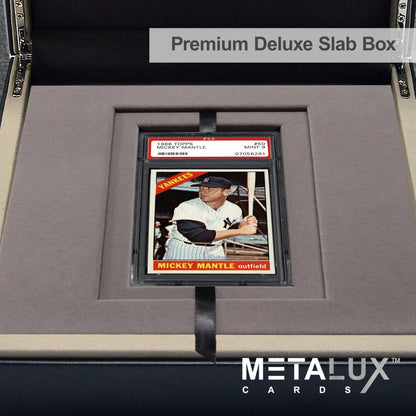 PREMIUM Deluxe PSA Graded Slab Box Card Holder - Magnetic Cover - Luxurious Velour Interior with Sleeve - Holds Graded Collector's Cards