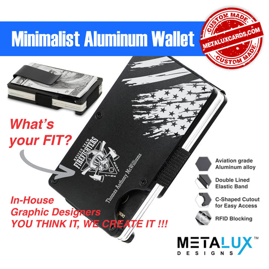 Personalized Custom Wallet - The Wallet Redefined - Aluminum Wallet with Money Clip RFID Secure - Custom Engraved with any Design
