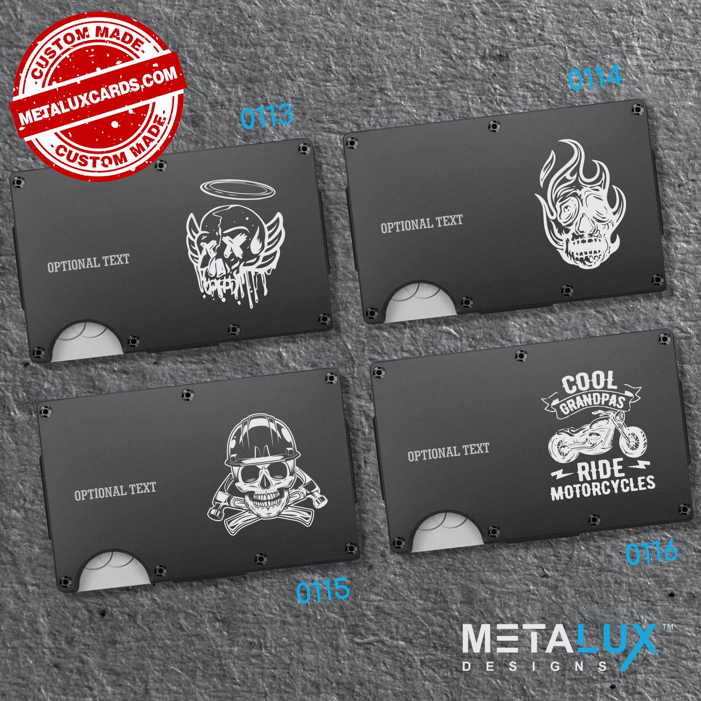Personalized Custom Wallet - The Wallet Redefined - Aluminum Wallet with Money Clip RFID Secure - Custom Engraved with any Design