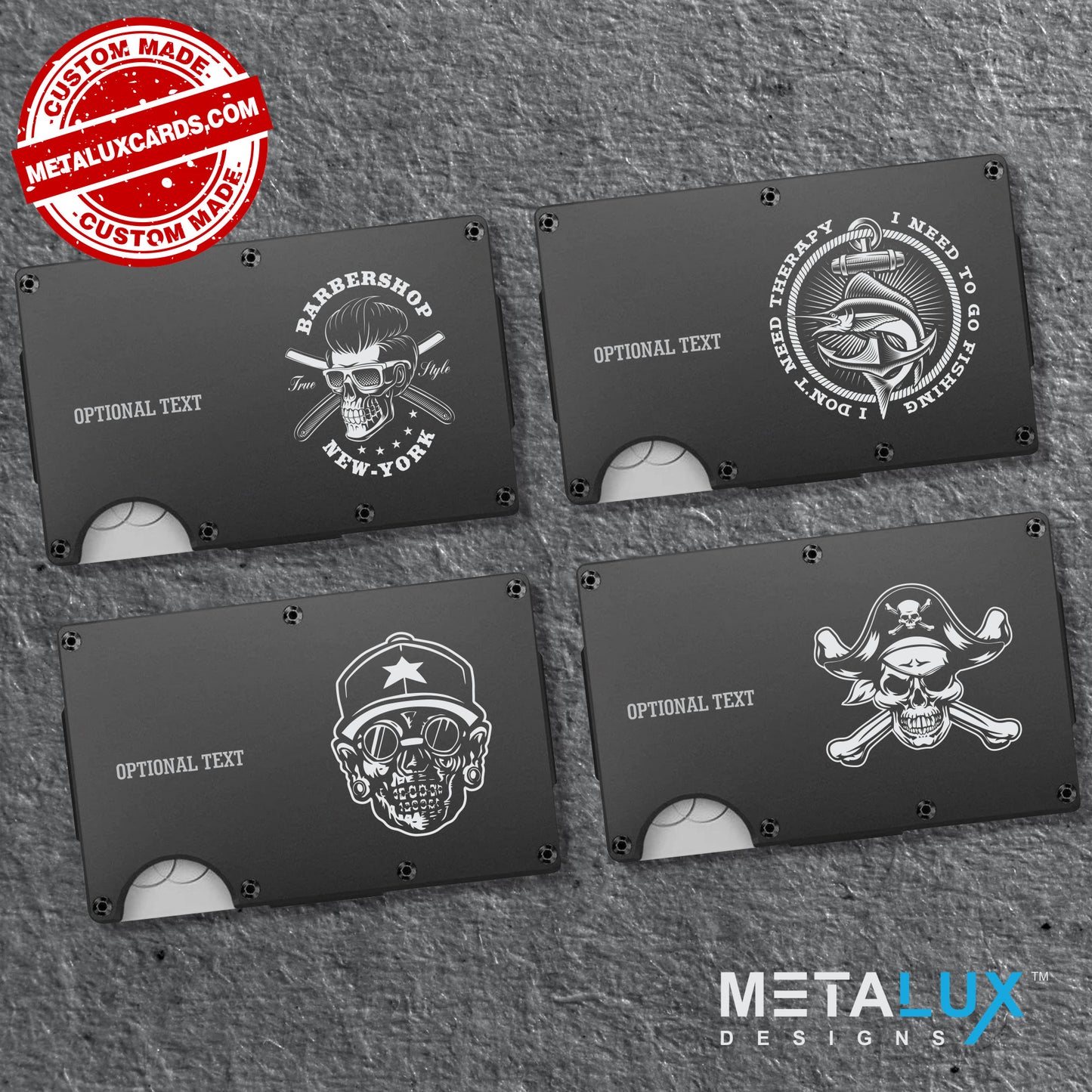 Personalized Custom Wallet - The Wallet Redefined - Aluminum Wallet with Money Clip RFID Secure - Custom Engraved with any Design