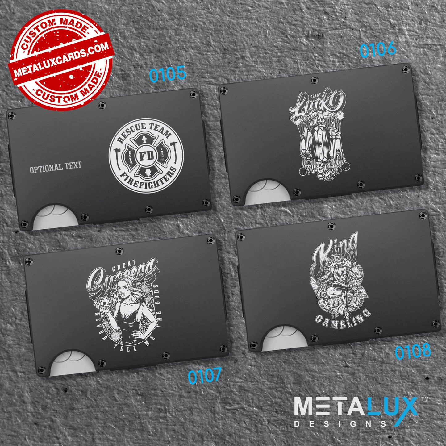 Personalized Custom Wallet - The Wallet Redefined - Aluminum Wallet with Money Clip RFID Secure - Custom Engraved with any Design