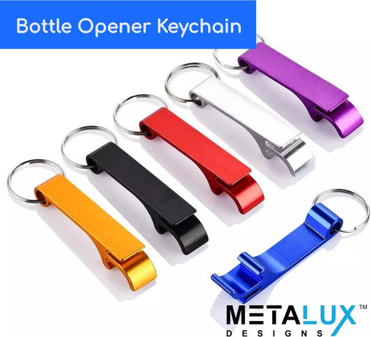 Quality Bottle Opener Keychain - Anodized Aluminum - Custom Engraved