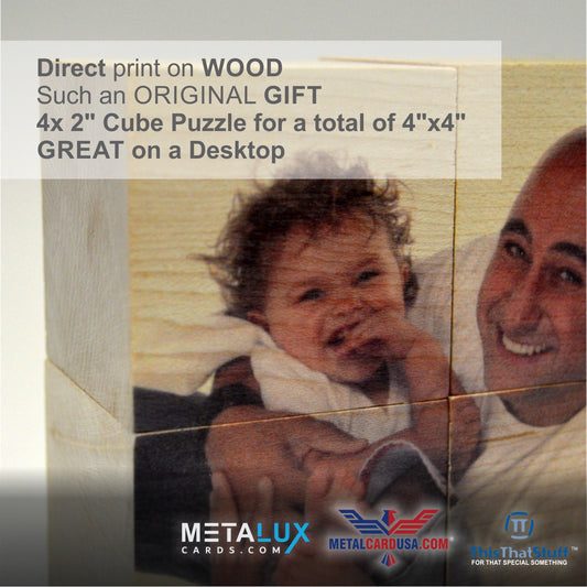 Custom Puzzle printed directly on Wood Cubes with your choice of image | Amazing Original Custom Made Gift