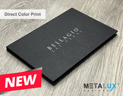 Executive Slim Card Case. Black linen finish with matte lamination ready for your custom logo or message.