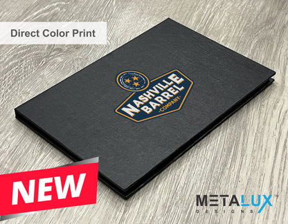 Executive Slim Card Case. Black linen finish with matte lamination ready for your custom logo or message.