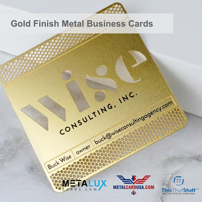 Metalux Gold Finish Metal Business Cards | Membership Cards | VIP Cards | Gift Cards | Special Events