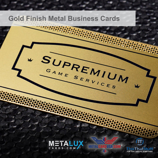 Metalux Gold Finish Metal Business Cards | Membership Cards | VIP Cards | Gift Cards | Special Events