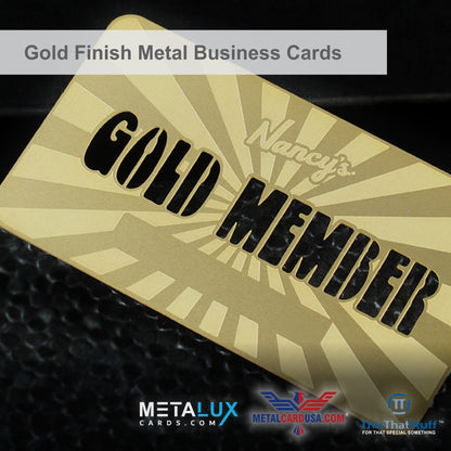 Metalux Gold Finish Metal Business Cards | Membership Cards | VIP Cards | Gift Cards | Special Events