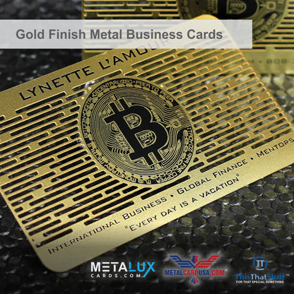 Metalux Gold Finish Metal Business Cards | Membership Cards | VIP Cards | Gift Cards | Special Events