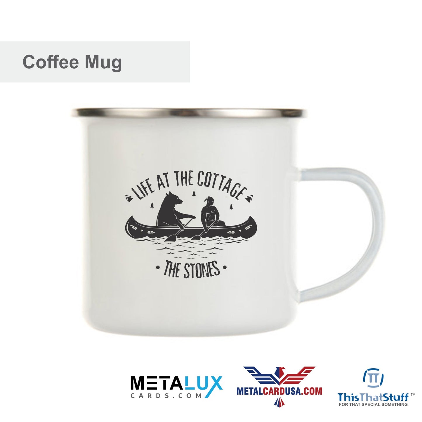 Custom Printed Metal Enamel Coffee Mug | Cottage Designs