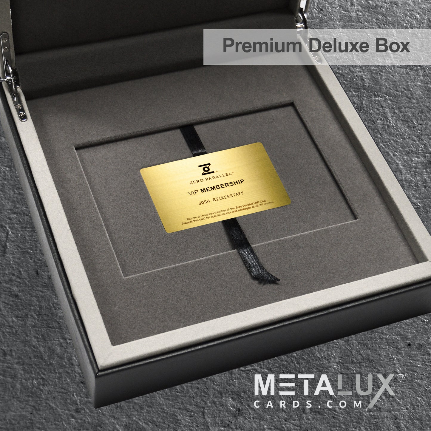 PREMIUM Deluxe Leather Box Card Holder - Magnetic Cover - Luxurious Velvet Interior with Sleeve - Holds Credit Card and Gift Size Cards