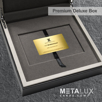 PREMIUM Deluxe Leather Box Card Holder - Magnetic Cover - Luxurious Velvet Interior with Sleeve - Holds Credit Card and Gift Size Cards