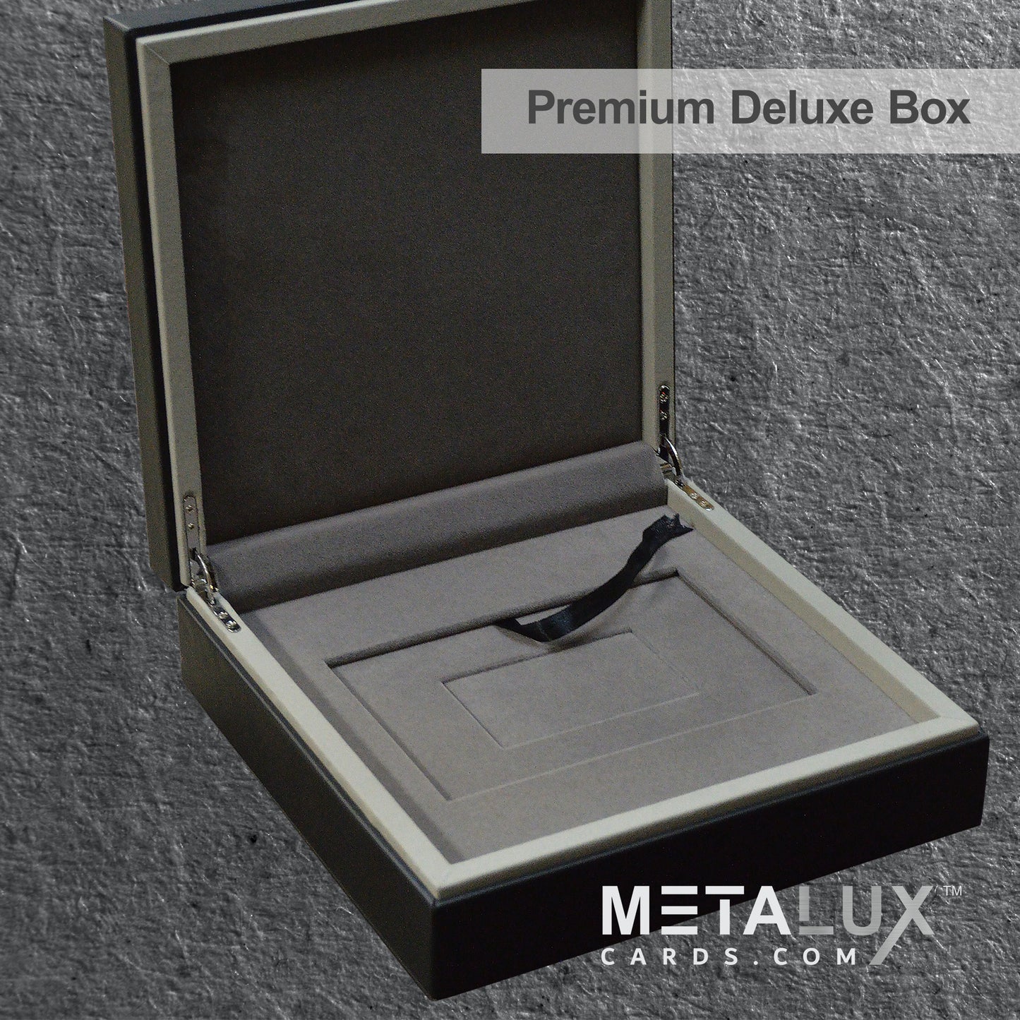PREMIUM Deluxe Leather Box Card Holder - Magnetic Cover - Luxurious Velvet Interior with Sleeve - Holds Credit Card and Gift Size Cards