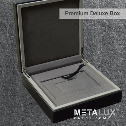 PREMIUM Deluxe Leather Box Card Holder - Magnetic Cover - Luxurious Velvet Interior with Sleeve - Holds Credit Card and Gift Size Cards