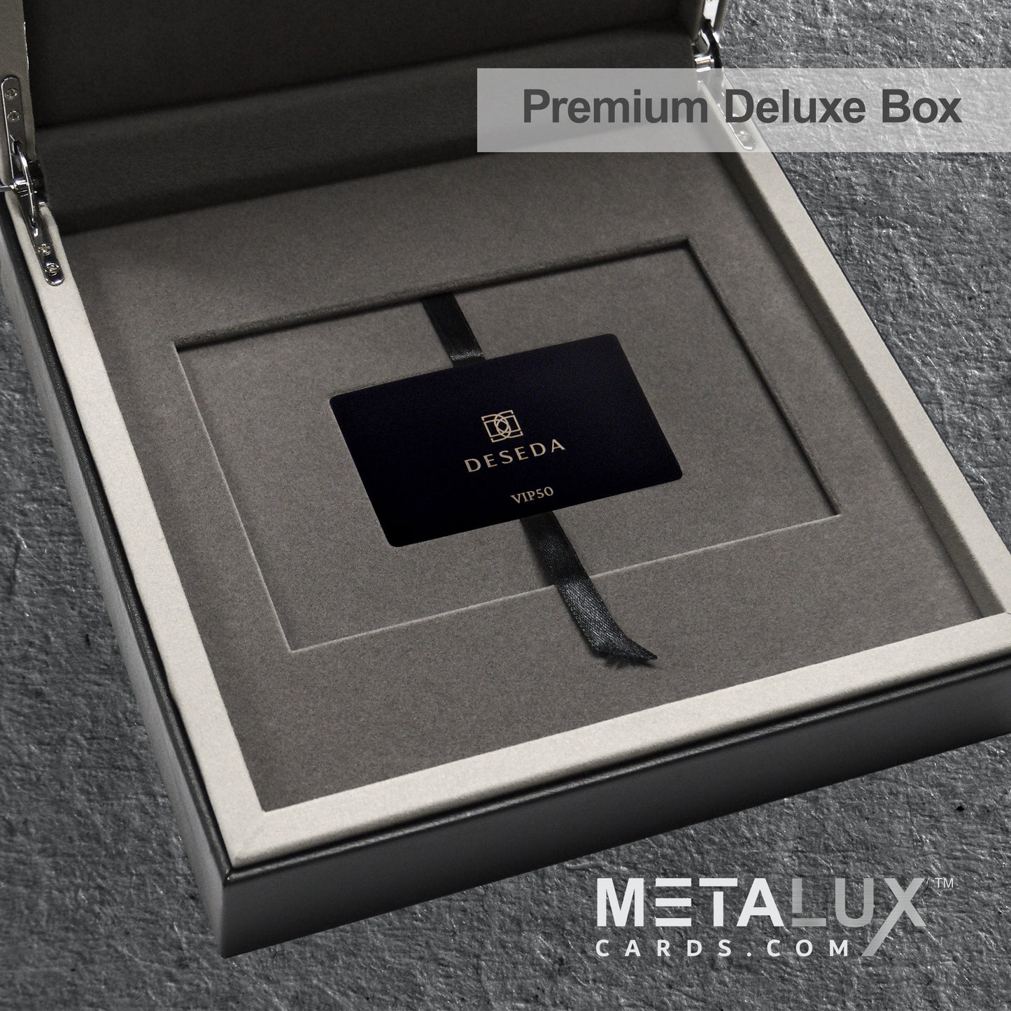 PREMIUM Deluxe Leather Box Card Holder - Magnetic Cover - Luxurious Velvet Interior with Sleeve - Holds Credit Card and Gift Size Cards