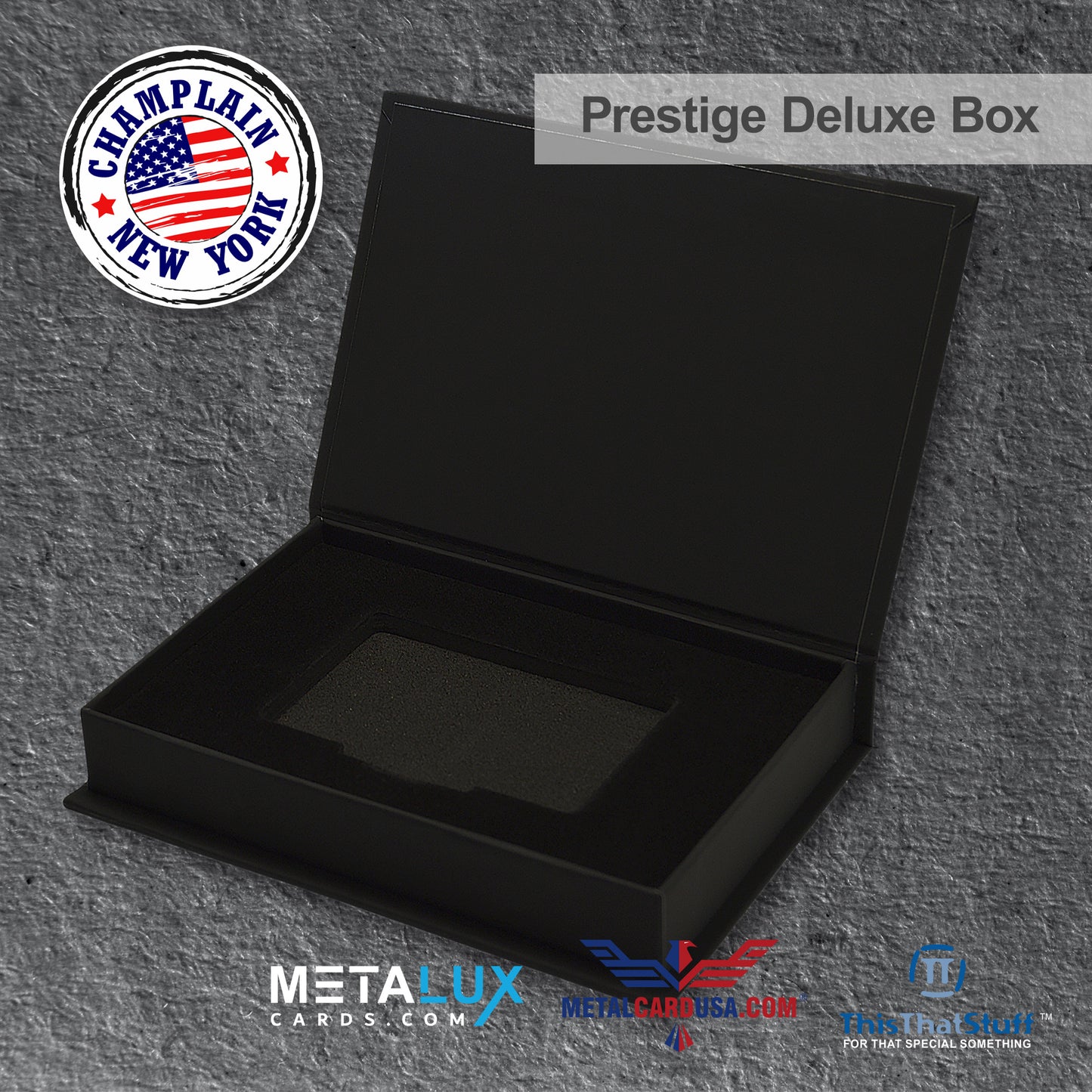 PRESTIGE Deluxe Magnetic Card Holder Box – Custom Printed Card Box with Exquisite Matte Laminated Sleeve and Velvet Interior