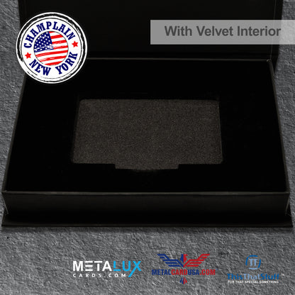 PRESTIGE Deluxe Magnetic Card Holder Box – Custom Printed Card Box with Exquisite Matte Laminated Sleeve and Velvet Interior