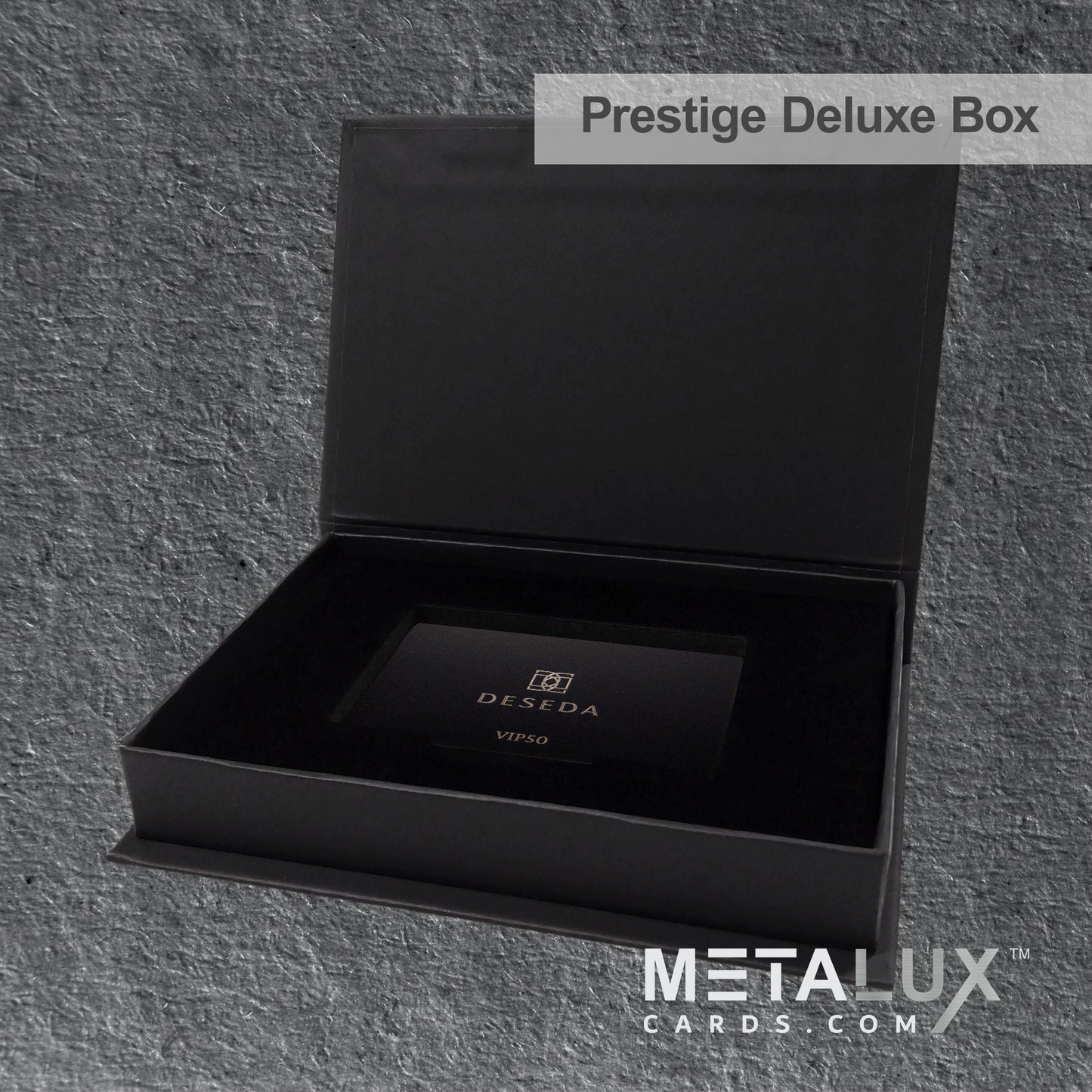 PRESTIGE Deluxe Magnetic Card Holder Box – Custom Printed Card Box with Exquisite Matte Laminated Sleeve and Velvet Interior