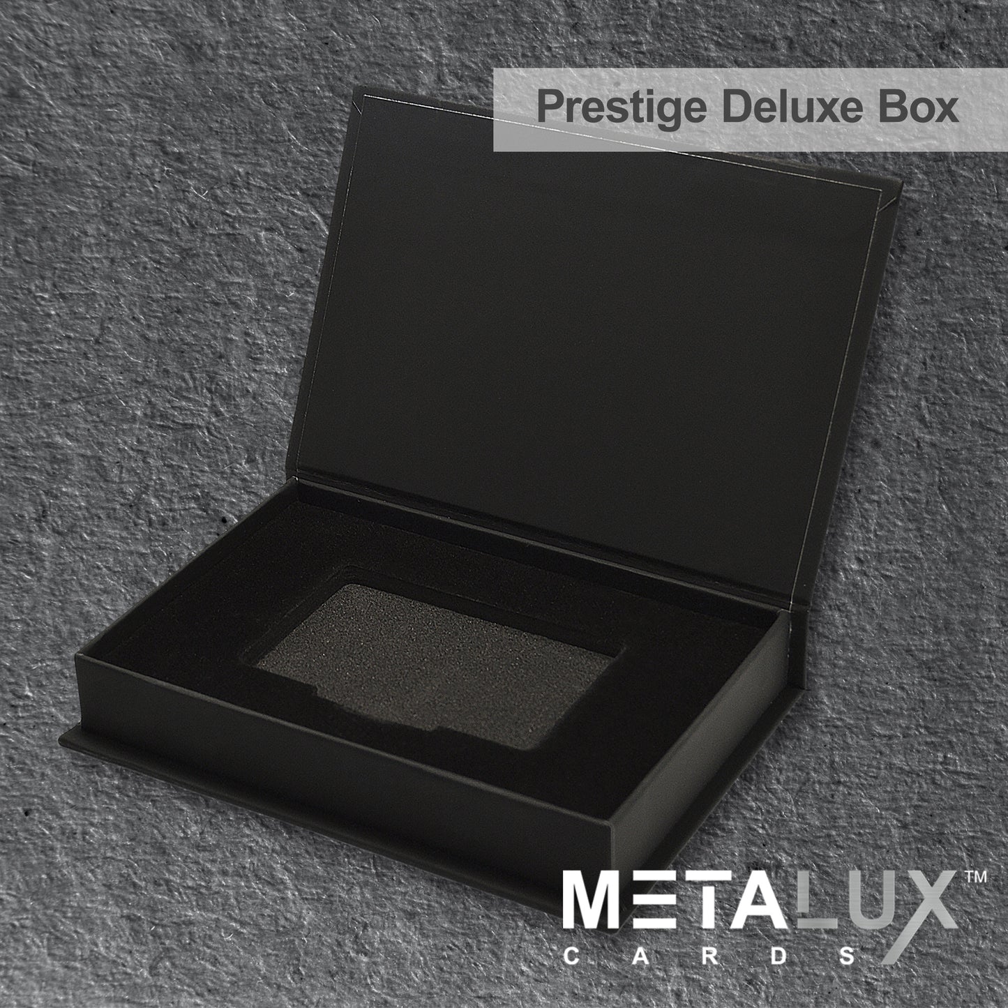 PRESTIGE Deluxe Magnetic Card Holder Box – Custom Printed Card Box with Exquisite Matte Laminated Sleeve and Velvet Interior