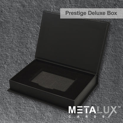 PRESTIGE Deluxe Magnetic Card Holder Box – Custom Printed Card Box with Exquisite Matte Laminated Sleeve and Velvet Interior
